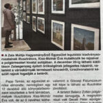 Zalaegerszeg nevezetességei könyvjelzőkön, kiállítás a Városházán, cikk a Zalai Hírlapban - Kiss-Molnár Éva, Művészlabor